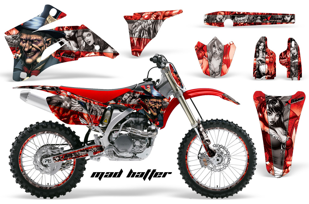 Yamaha YZ250F YZ450F 06-09 Mad Hatter Red SILVERSTRIPE NPs